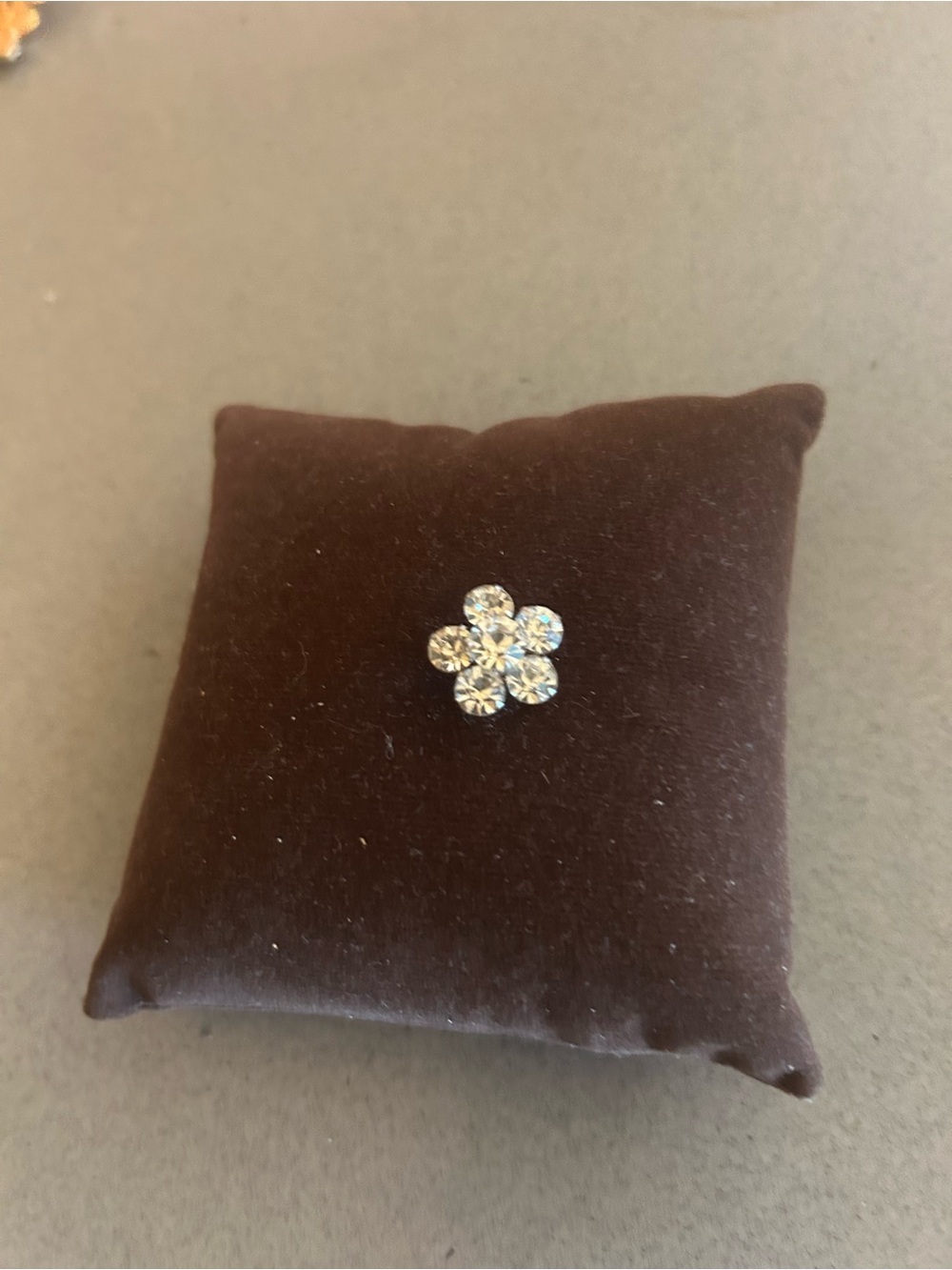 Crystal Flower Mini Pin  - Clear Sparkle